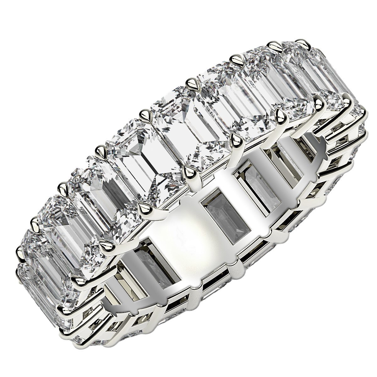 Emerald Cut Lab Grown Diamond Eternity Ring in 14k White Gold (7 cttw FG/VS2) Emerald Cut Lab Grown Diamond Eternity Ring in 14k White Gold (7 cttw FG/VS2)