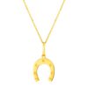 14K Yellow Gold Necklace with Horseshoe