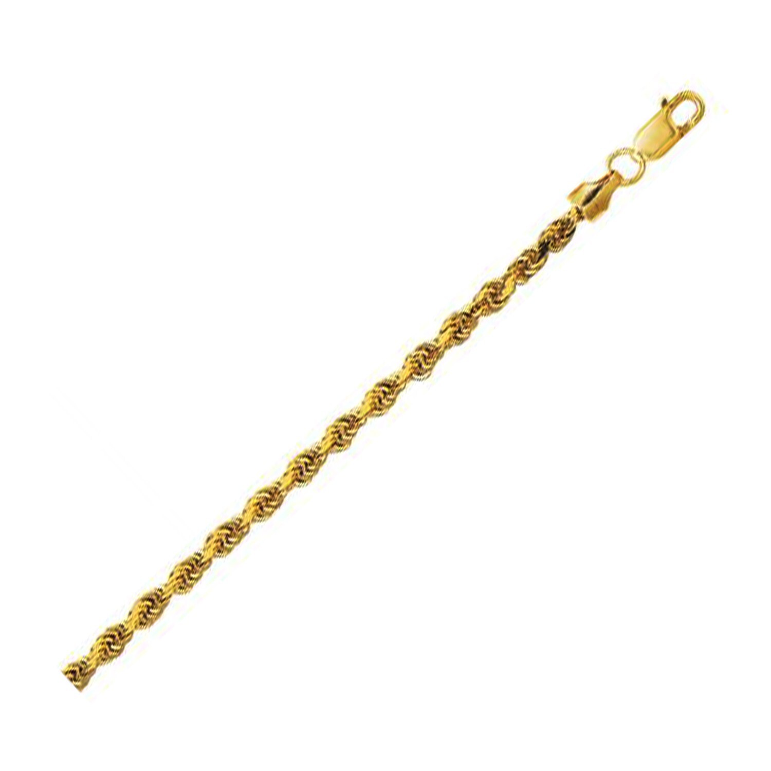 10K Yellow Gold Lite Hollow Diamond Cut Rope Chain (3.20 mm) 10K Yellow Gold Lite Hollow Diamond Cut Rope Chain (3.20 mm)