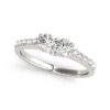 14k White Gold Round Two Stone Diamond Ring (3/4 cttw)