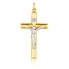 14k Two Tone Gold Cross Pendant