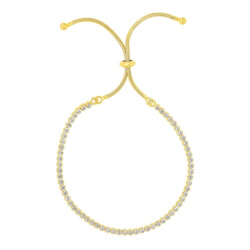 Adjustable Tennis Style Bracelet with Cubic Zirconia in Sterling Silver(5.10 mm)