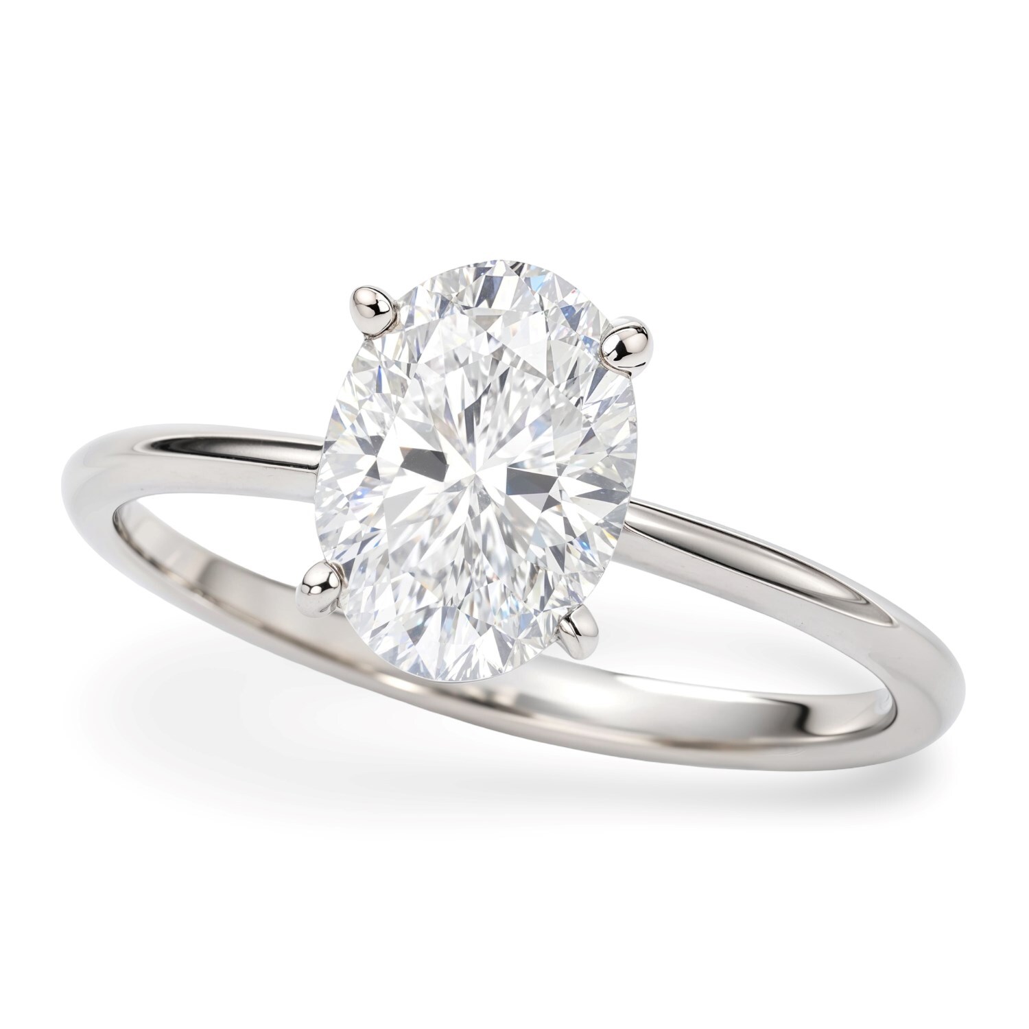 1 1/2 Carat Oval Lab Grown IGI G/VS1 Diamond Solitaire Ring in 10K White Gold 1 1/2 Carat Oval Lab Grown IGI G/VS1 Diamond Solitaire Ring in 10K White Gold