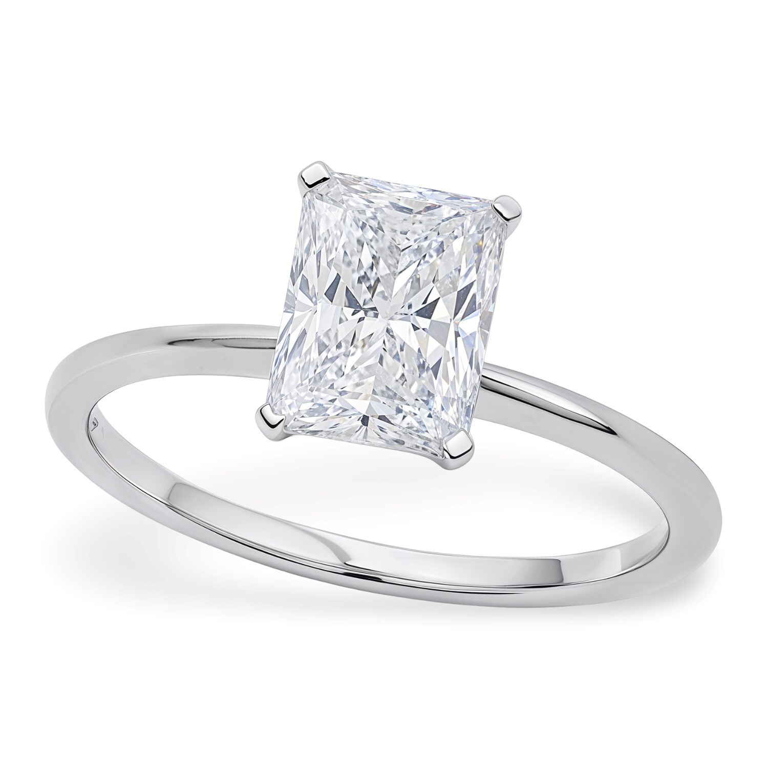 2 Carat Radiant Lab Grown IGI G/VS1 Diamond Solitaire Ring in 14K White Gold 2 Carat Radiant Lab Grown IGI G/VS1 Diamond Solitaire Ring in 14K White Gold