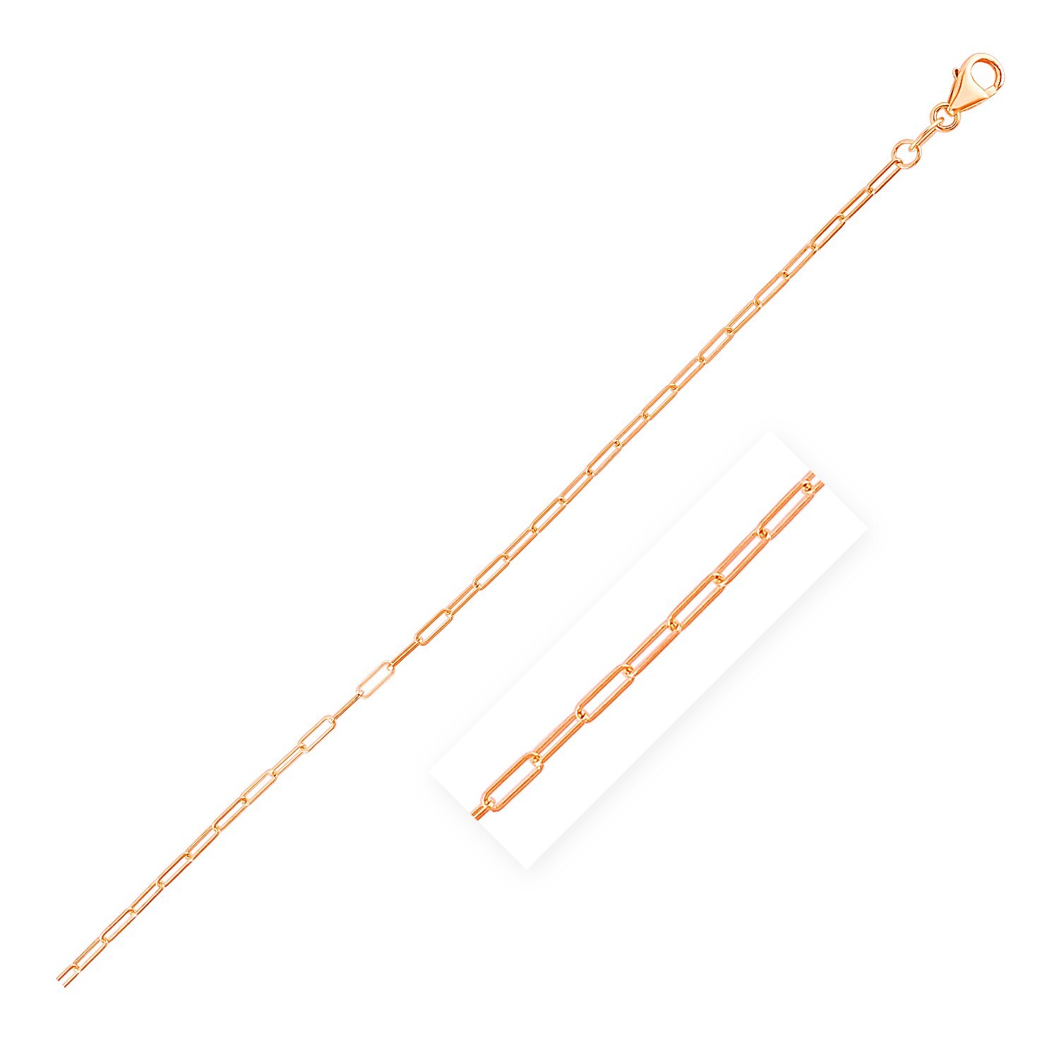 14K Rose Gold Fine Paperclip Chain (1.50 mm) 14K Rose Gold Fine Paperclip Chain (1.50 mm)
