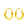 14k Yellow Gold Polished Oval Hoop Earrings