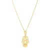 14k Yellow Gold High Polish Hamsa Amulet Necklace