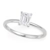 1 Carat Emerald Lab Grown IGI G/VS1 Diamond Solitaire Ring in 10K White Gold