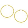 14k Yellow Gold Polished Hoop Earrings (3x50mm)