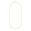 14k Yellow Gold Paperclip Chain and Pearl Necklace