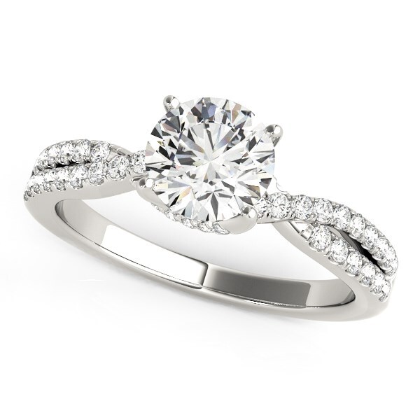 14k White Gold Fancy Prong Split Shank Diamond Engagement Ring (1 1/4 cttw) 14k White Gold Fancy Prong Split Shank Diamond Engagement Ring (1 1/4 cttw)