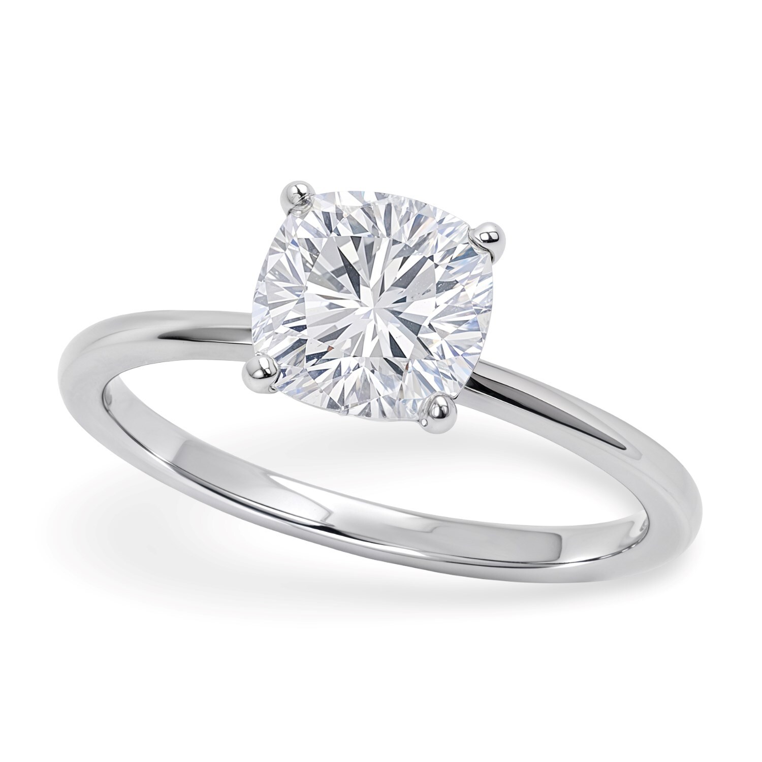 1 1/2 Carat Cushion Lab Grown IGI G/VS1 Diamond Solitaire Ring in 10K White Gold 1 1/2 Carat Cushion Lab Grown IGI G/VS1 Diamond Solitaire Ring in 10K White Gold