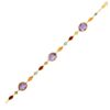 14k Yellow Gold Bracelet with Multi-Colored Stones (1.00 mm)