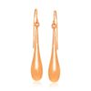 14k Rose Gold Long Polished Teardrop Dangling Earrings