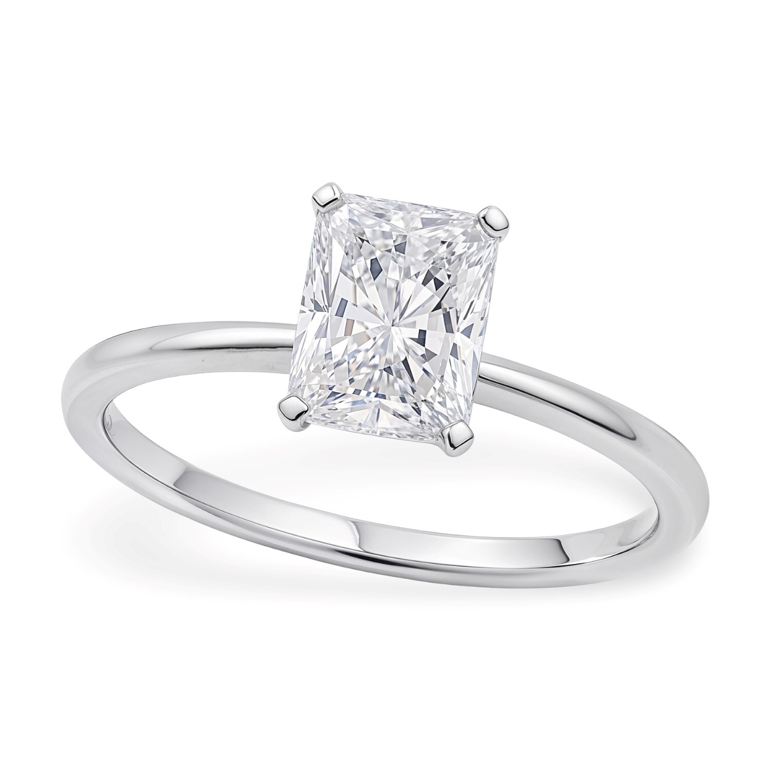 1 1/2 Carat Radiant Lab Grown IGI G/VS1 Diamond Solitaire Ring in 10K White Gold 1 1/2 Carat Radiant Lab Grown IGI G/VS1 Diamond Solitaire Ring in 10K White Gold