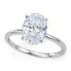 2 Carat Oval Lab Grown IGI G/VS1 Diamond Solitaire Ring in 10K White Gold