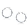 14k White Gold Polished Hoop Earrings (4x30mm)