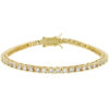 Goldtone Finish Victorian Cubic Zirconia Tennis 7 Inch Bracelet
