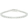 Silvertone Finish Victorian Cubic Zirconia Tennis 7 Inch Bracelet