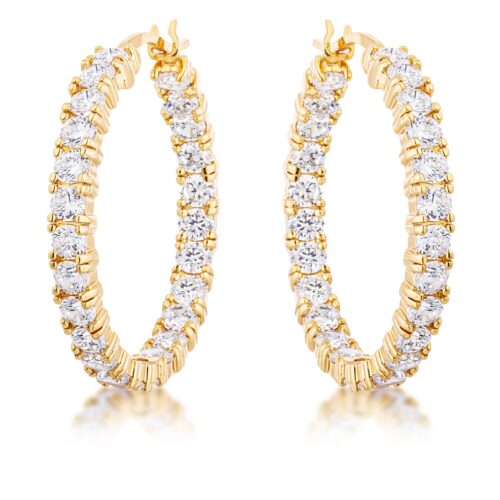 18k Gold Plated Eternity Hoop Earrings