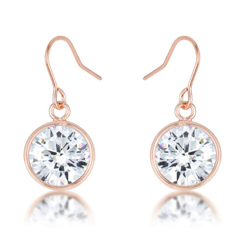 5.5 Ct Rose Gold CZ Drop Earrings