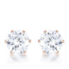 Reign 3.4ct CZ Rose Gold Stainless Steel Stud Earrings