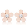 Daisy 0.3ct CZ Rose Gold Stainless Steel Flower Stud Earrings