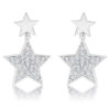 Bianca 0.5ct CZ Rhodium Star Drop Earrings