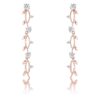 1.1Ct Vine Design Rose Gold Plated Earrings