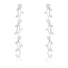 1.1Ct Vine Design Rhodium Earrings