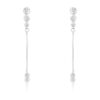 1.2Ct Graduated Rhodium Plated Drop Cubic Zirconia Earrings.