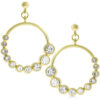 Golden Graduated Cubic Zirconia Circle Earrings
