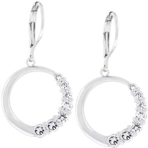 Graduated Cubic Zirconia Circle Earrings