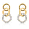 Goldtone Finish Triplet Hooplet Earrings