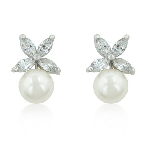 Butterfly Pearl Stud Earrings
