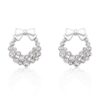 Holiday Wreath Clear Crystal Earrings
