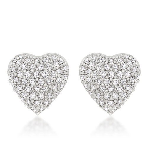 Special Pave Heart Earrings