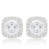 Pave Halo Earrings