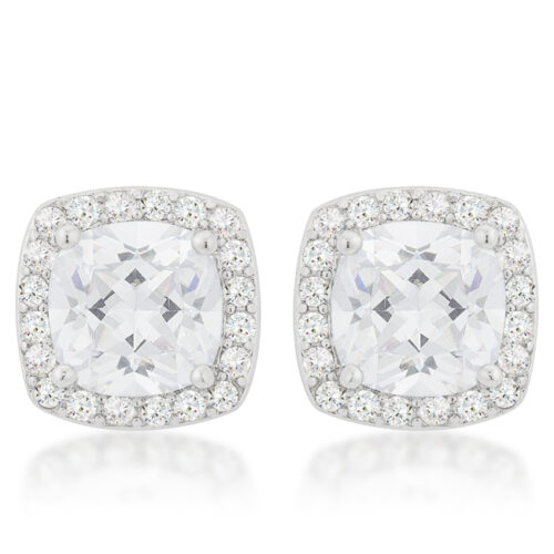 Pave Halo Earrings