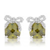 Olivine Drop Earrings with Bow