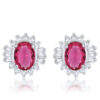 Chrisalee 3.3ct Ruby CZ Rhodium Classic Stud Earrings