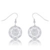 .95 Ct Interlocking Circle Rhodium and CZ Earrings