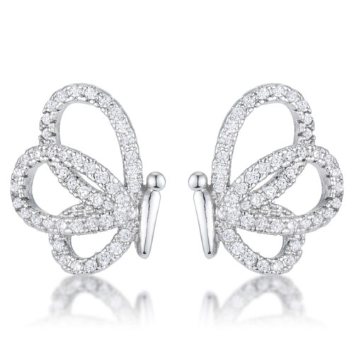 .45 Ct CZ Butterfly Stud Earrings