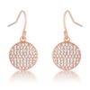 .6 Ct Elegant CZ Rose Gold Plated Disk Earrings