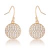 .6 Ct Elegant CZ Gold Plated Disk Earrings