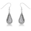 .45 Ct Tear Drop Rhodium Earrings with CZ