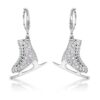 Delicate .85Ct Rhodium Plated Ice Skate Earrings