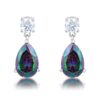 9|9.9Ct Rhodium Mystic Iridescent Teardrop Earrings