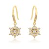 Dainty Gold Plated Snowflake Drop Earrings