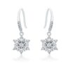 Contemporary Rhodium Plated CZ Earrings